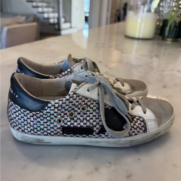 Golden Goose Superstar Multicolor Sparkle Lace-Up Sneakers, size 38, EUC - Picture 3 of 6